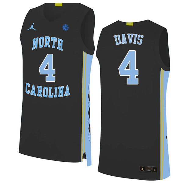 Men #4 RJ Davis North Carolina Tar Heels College Basketball Jerseys Sale-Black - Click Image to Close
